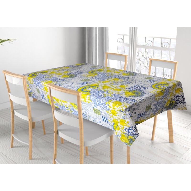 foto del prodotto tovaglia per salotto cucina tavolo 100 cotone made in italy positano rp, misura90x90colorepositano