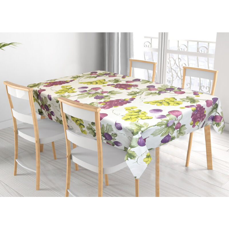 foto del prodotto tovaglia per salotto cucina tavolo 100 cotone made in italy uva e fichi rp, misura90x90coloreuva e fichi