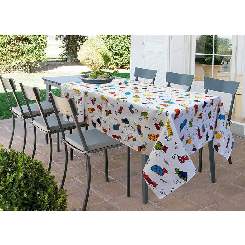 foto del prodotto tovaglia per salotto cucina tavolo in cotone made in italy 100 cotone micetti rp, misura50x150coloremicetti