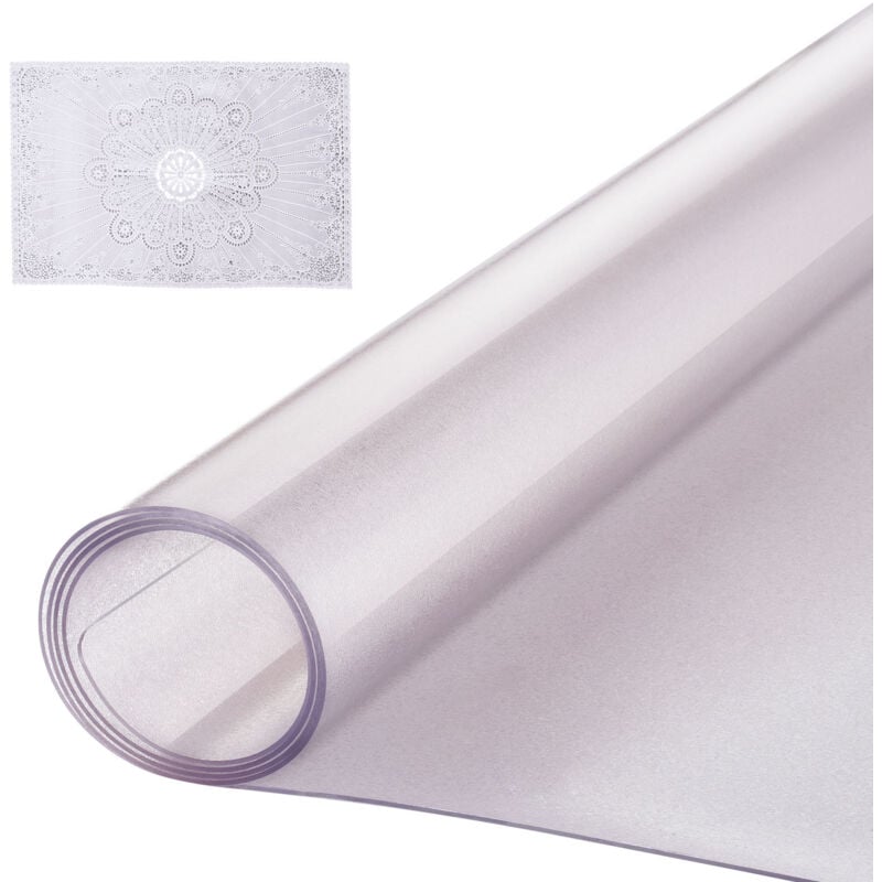 foto del prodotto tovaglia protezione tavolo rettangolare trasparente per scrivania, 914,4 x 1524 mm pellicola protettiva per tavolo, tappetino per scrivania spessore