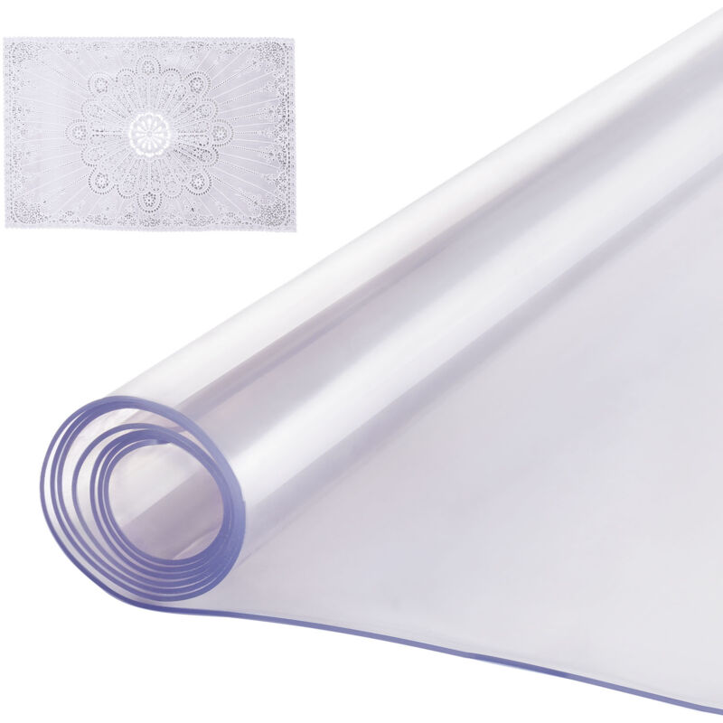 foto del prodotto tovaglia protezione tavolo, tappetino da tavolo rettangolare in plastica 609,6 x 1219 mm pellicola protettiva impermeabile per tavolo, tovaglia,