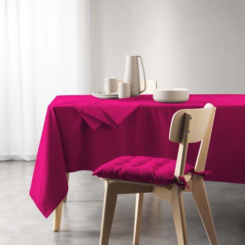 foto del prodotto tovaglia rettangolare 140 x 240 cm mistral fucsia, cotone riciclato douceur d int rieur