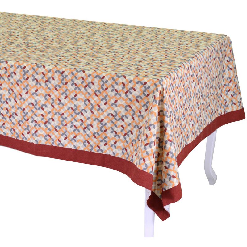 foto del prodotto tovaglia rettangolare 140x180 cm in cotone 180 gsm optical bordeaux