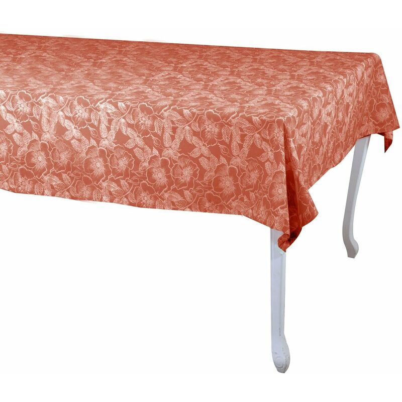 foto del prodotto tovaglia rettangolare 140x180 cm in cotone 180 gsm tessuto wild rose rosso mattone