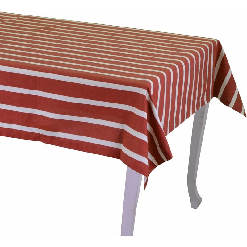 foto del prodotto tovaglia rettangolare 140x240 cm in cotone 180 gsm pop righe bordeaux