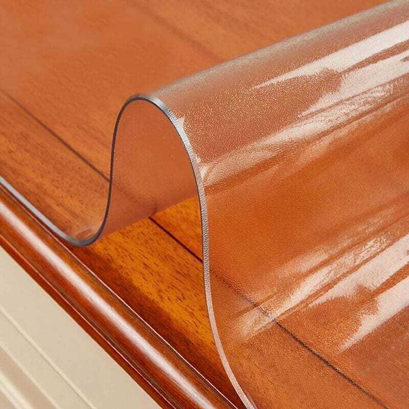 foto del prodotto tovaglia rettangolare in pvc trasparente, protezione per tavolo in vetro morbido, 1,5 mm, impermeabile, antiolio, per tavolini da caff , scrivanie,