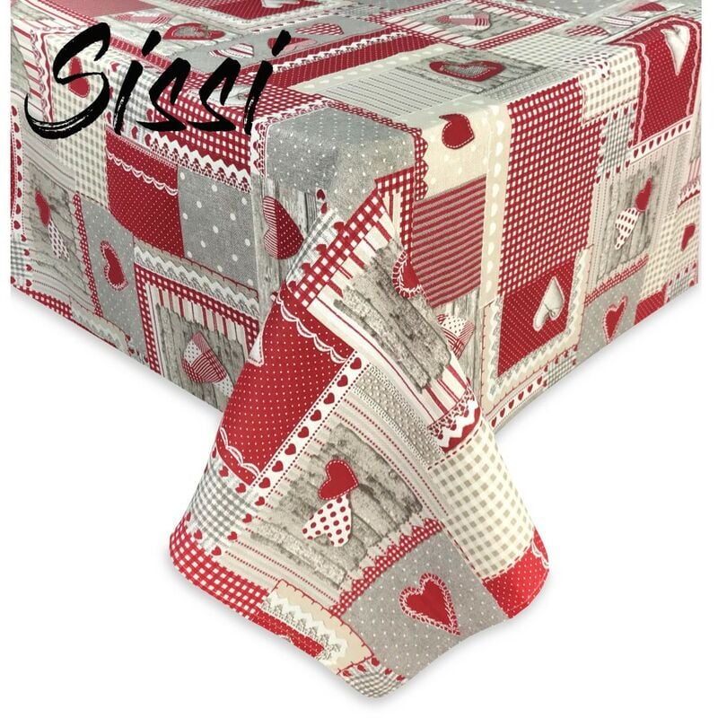 foto del prodotto tovaglia sissi in cotone aprica rosso in cotone cm.140x300 x18 persone