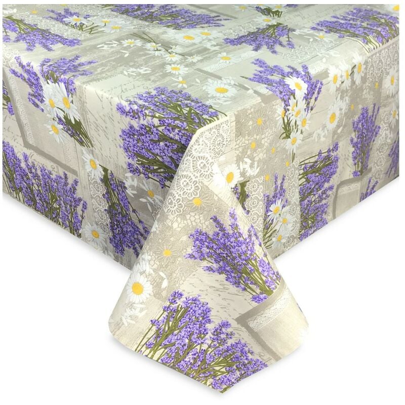 foto del prodotto tovaglia sissi lavanda margherita in cotone cm. 140x140 x4 persone