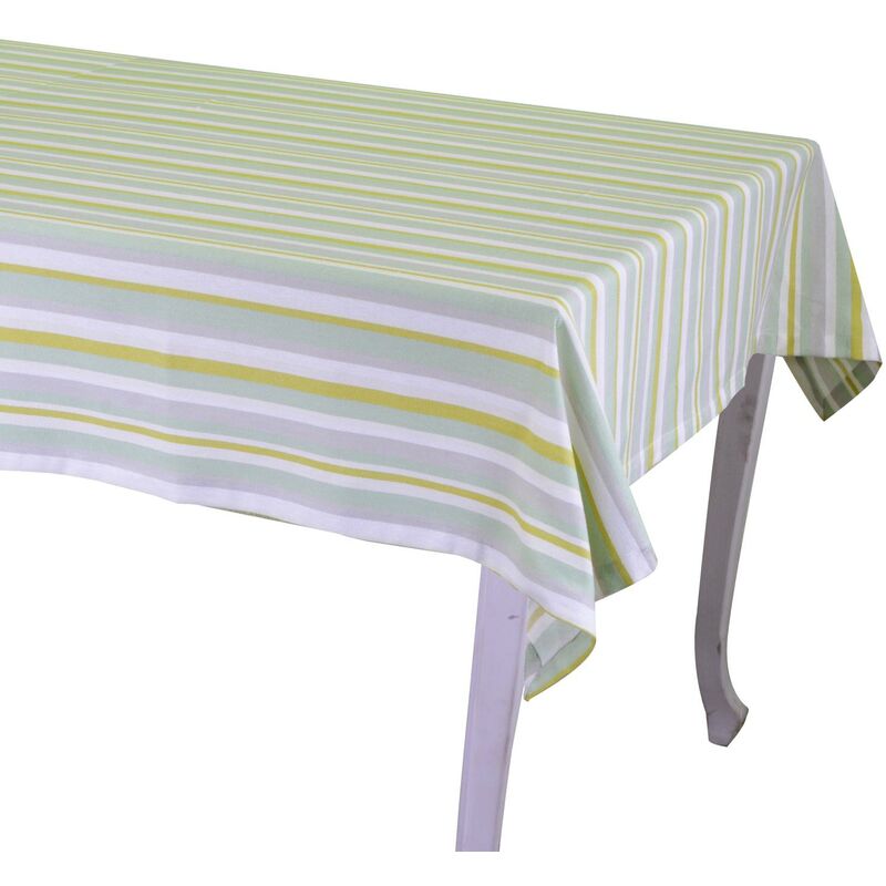 foto del prodotto tovaglia stripe verde tinto in filo cm140x240