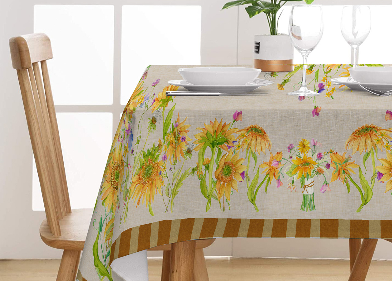 foto del prodotto tovaglia tavolo cucina copritavola digitale 100 cotone girasoli sv 145x190 girasoli