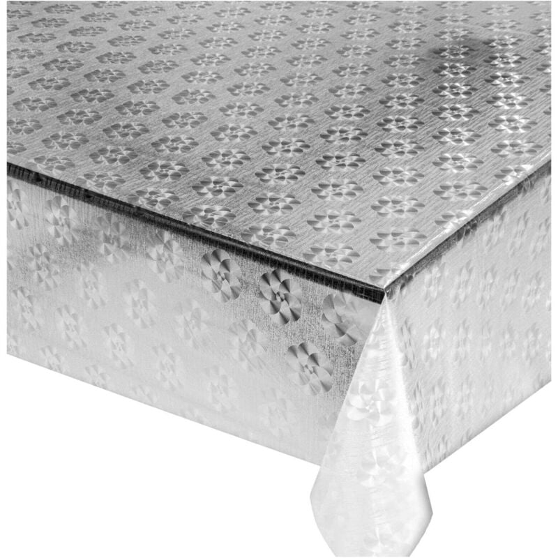 foto del prodotto tovaglia trasparente antimacchia moderna plastificata lucida copritavolo pvc dis.18 140x50 cm