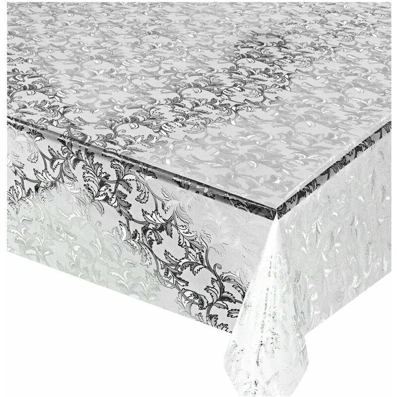 foto del prodotto tovaglia trasparente antimacchia moderna plastificata lucida copritavolo pvc dis.19 140x120 cm
