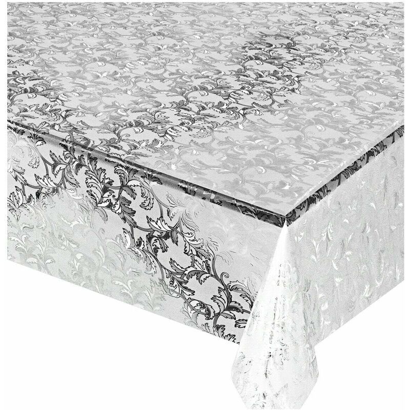 foto del prodotto tovaglia trasparente antimacchia moderna plastificata lucida copritavolo pvc dis.19 140x220 cm