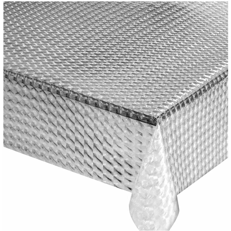 foto del prodotto tovaglia trasparente antimacchia moderna plastificata lucida copritavolo pvc dis.4 140x50 cm
