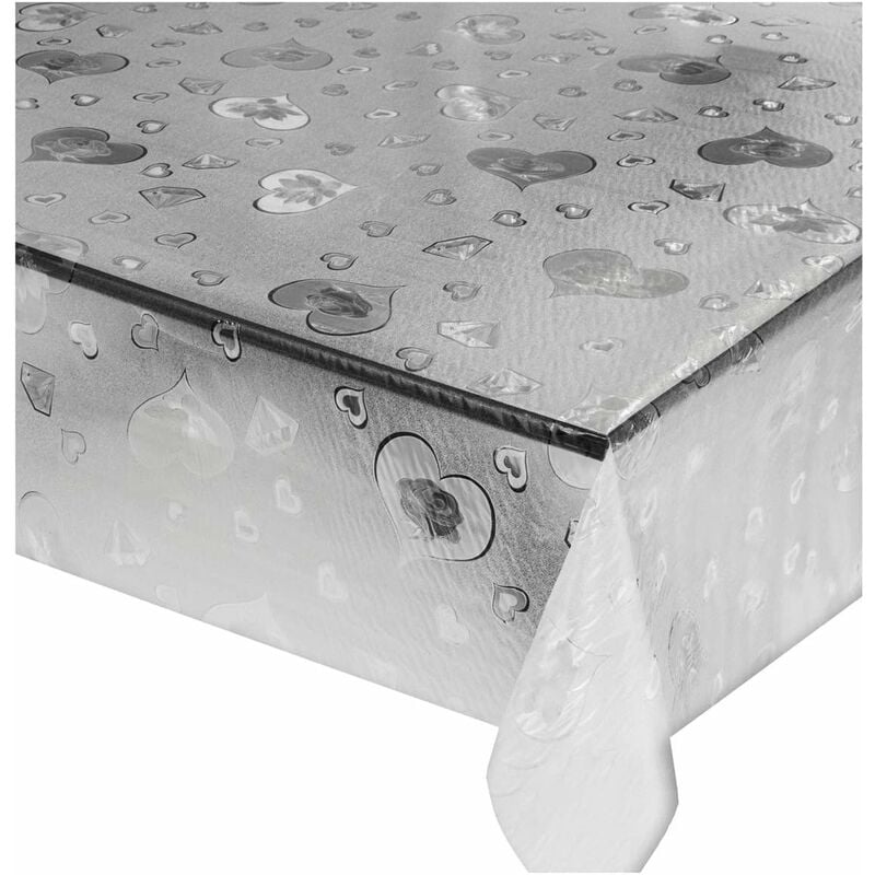 foto del prodotto tovaglia trasparente antimacchia moderna plastificata lucida copritavolo pvc dis.e 140x100 cm