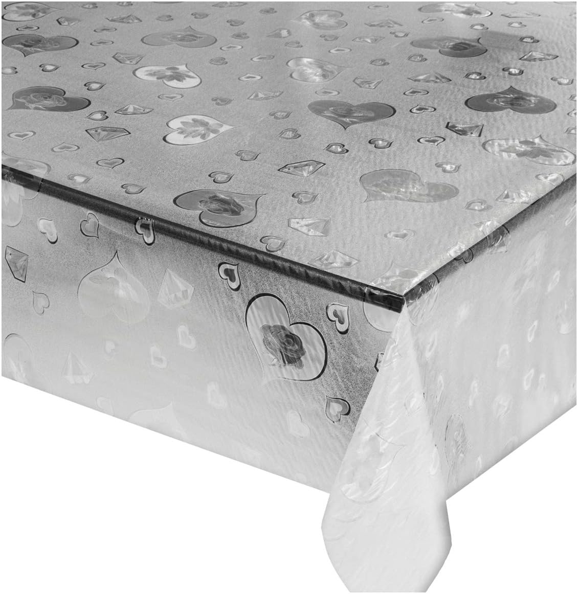 foto del prodotto tovaglia trasparente antimacchia moderna plastificata lucida copritavolo pvc dis.e 140x340 cm
