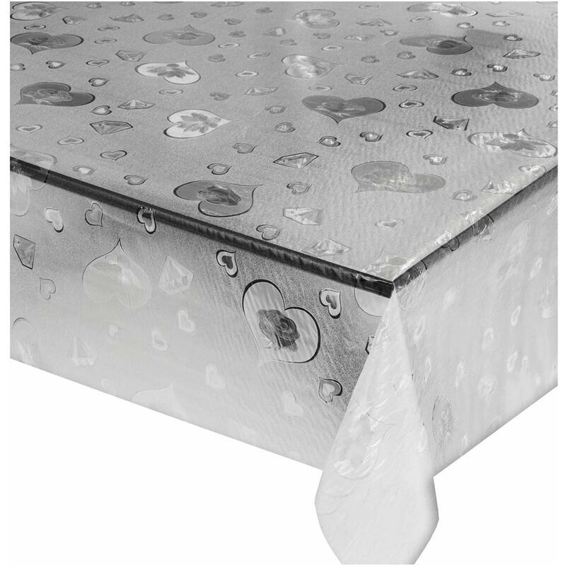 foto del prodotto tovaglia trasparente antimacchia moderna plastificata lucida copritavolo pvc dis.e 140x50 cm