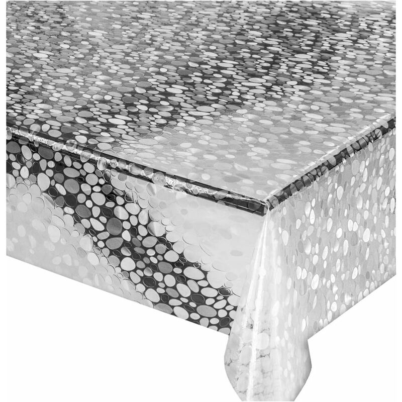foto del prodotto tovaglia trasparente antimacchia moderna plastificata lucida copritavolo pvc dis.f 140x340 cm