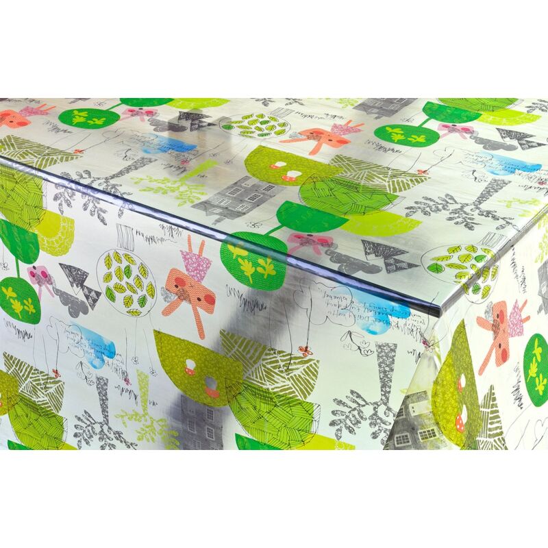 foto del prodotto tovaglia trasparente moderna antimacchia varie misure fantasie plastificata pvc copri proteggi tavolo su misura mod.kristal stampato c 140x180 cm