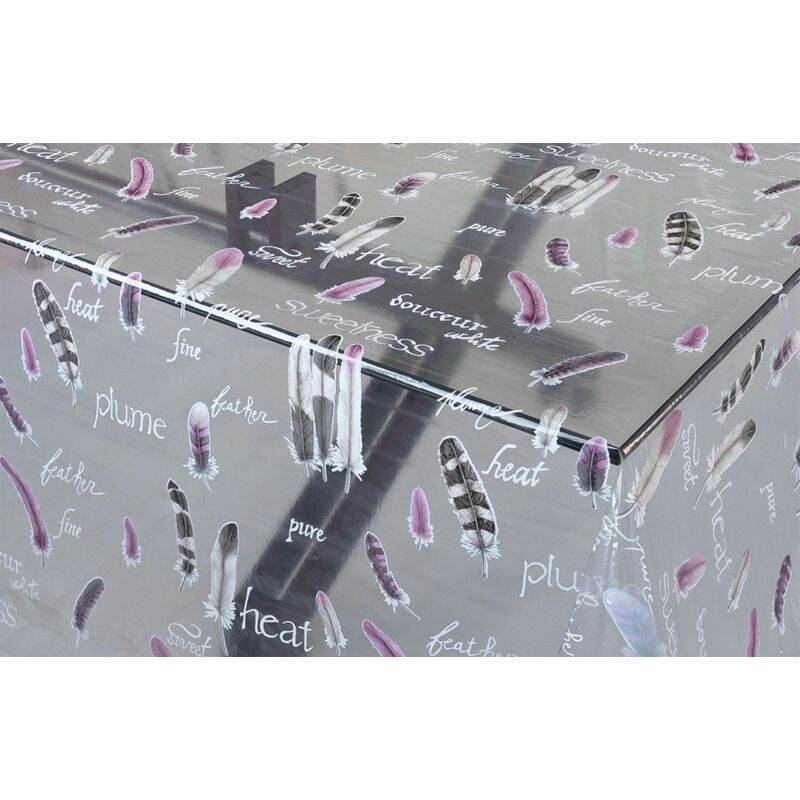 foto del prodotto tovaglia trasparente moderna antimacchia varie misure fantasie plastificata pvc copri proteggi tavolo su misura mod.kristal stampato e 140x300 cm