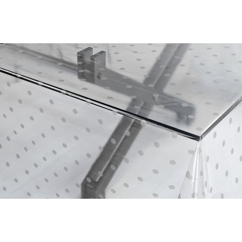 foto del prodotto tovaglia trasparente moderna antimacchia varie misure fantasie plastificata pvc copri proteggi tavolo su misura mod.kristal stampato g 140x120 cm