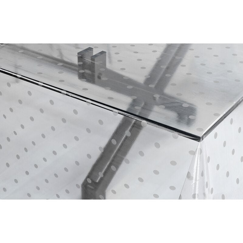 foto del prodotto tovaglia trasparente moderna antimacchia varie misure fantasie plastificata pvc copri proteggi tavolo su misura mod.kristal stampato g 140x240 cm