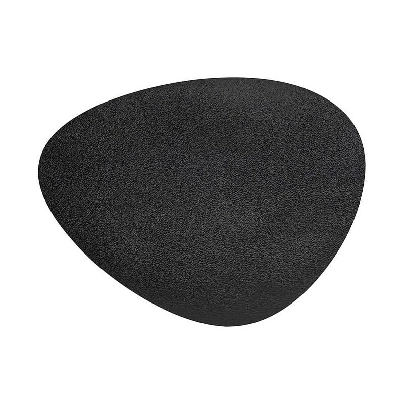 foto del prodotto tovaglietta ovale pelle martellata nera 45 x 35 cm 