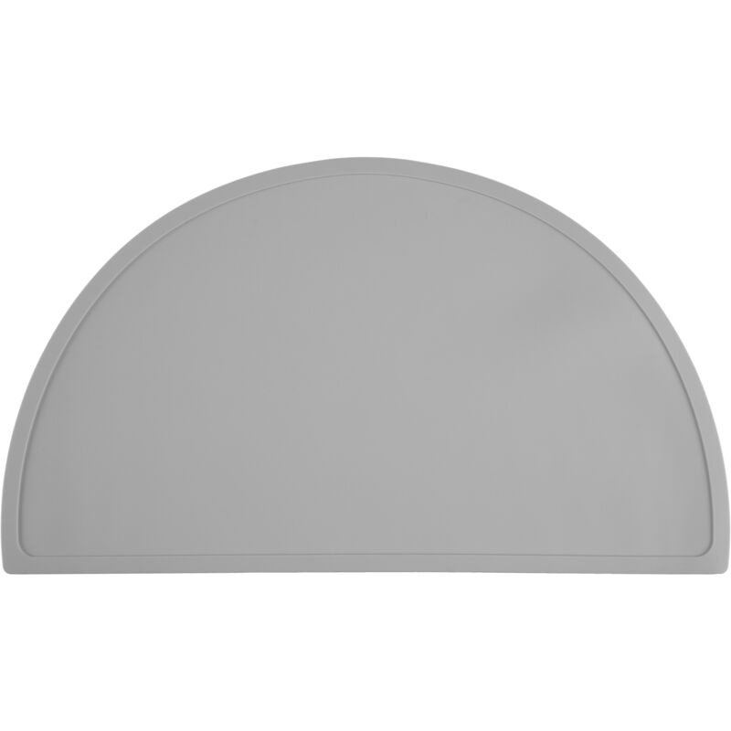 foto del prodotto tovaglietta silicone bambini, tappetino antiscivolo per merenda all asilo e scuola, 41,5x24 cm, grigio chiaro relaxdays