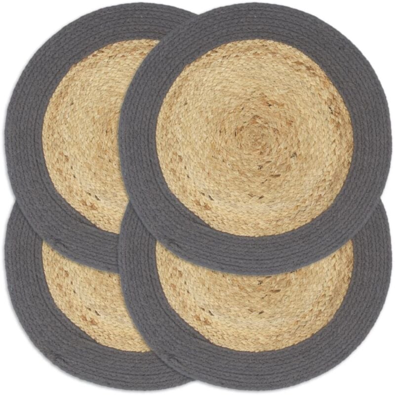 foto del prodotto tovagliette 4 pz naturale e antracite 38 cm in juta e cotone vidaxl