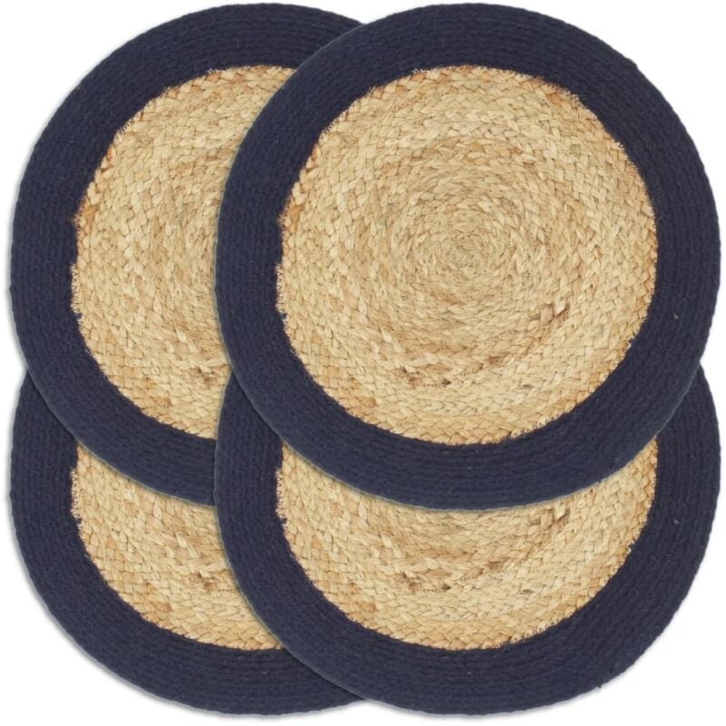 foto del prodotto tovagliette 4 pz naturale e blu marino 38 cm in juta e cotone - vidaxl