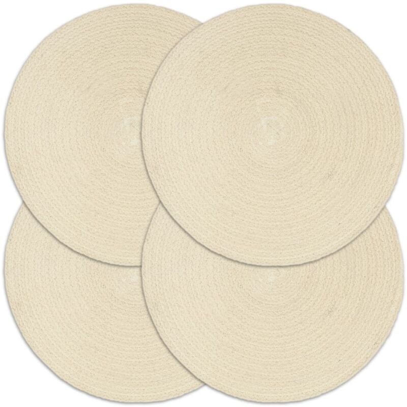 foto del prodotto tovagliette 4 pz naturale neutro 38 cm rotonde in cotone vidaxl