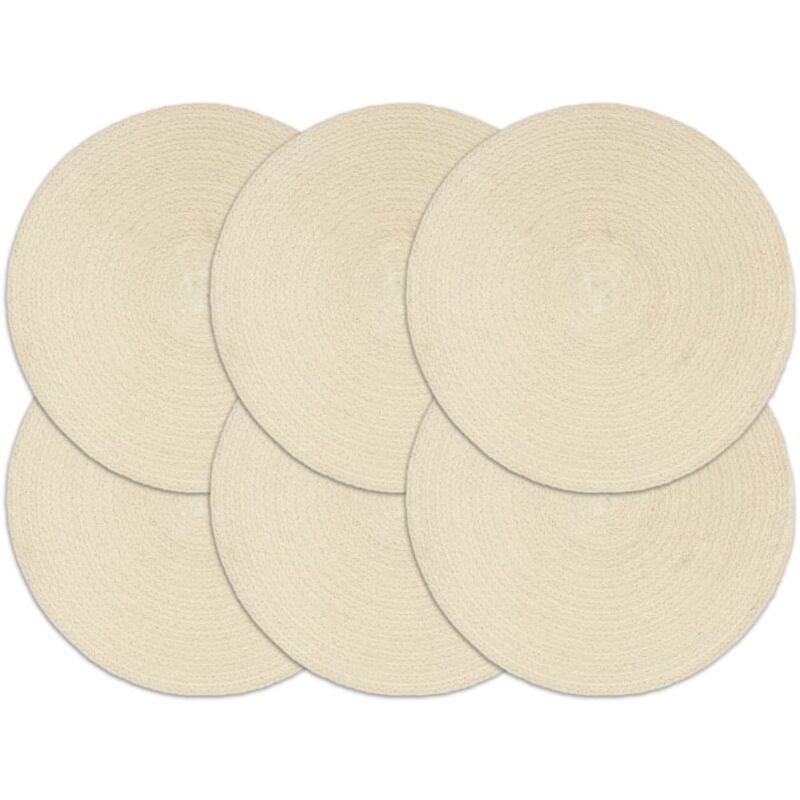 foto del prodotto tovagliette 6 pz naturale neutro 38 cm rotonde in cotone vidaxl