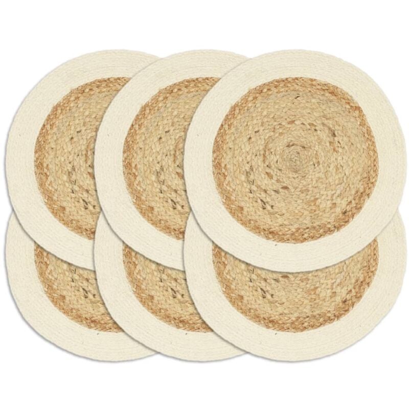 foto del prodotto tovagliette 6 pz naturale neutro 38 cm rotonde in juta e cotone vidaxl
