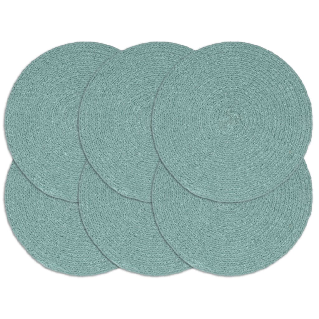foto del prodotto tovagliette 6 pz verde neutro 38 cm rotonde in cotone cod mxl 73025