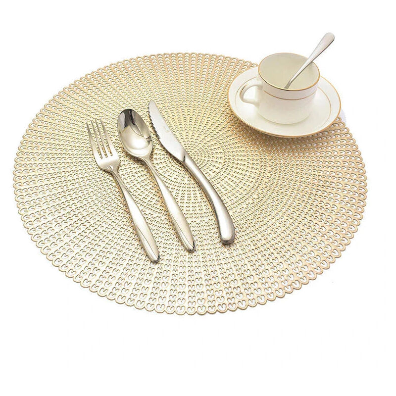 foto del prodotto tovagliette americane per colazione sottopiatto lavabile tondo 41 cm argento