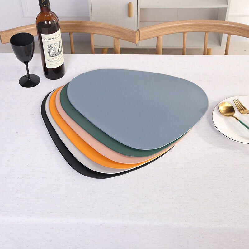 foto del prodotto tovagliette rotonde set di 6 tovagliette resistenti al calore in pvc lavabile antiscivolo per tavolo da pranzo