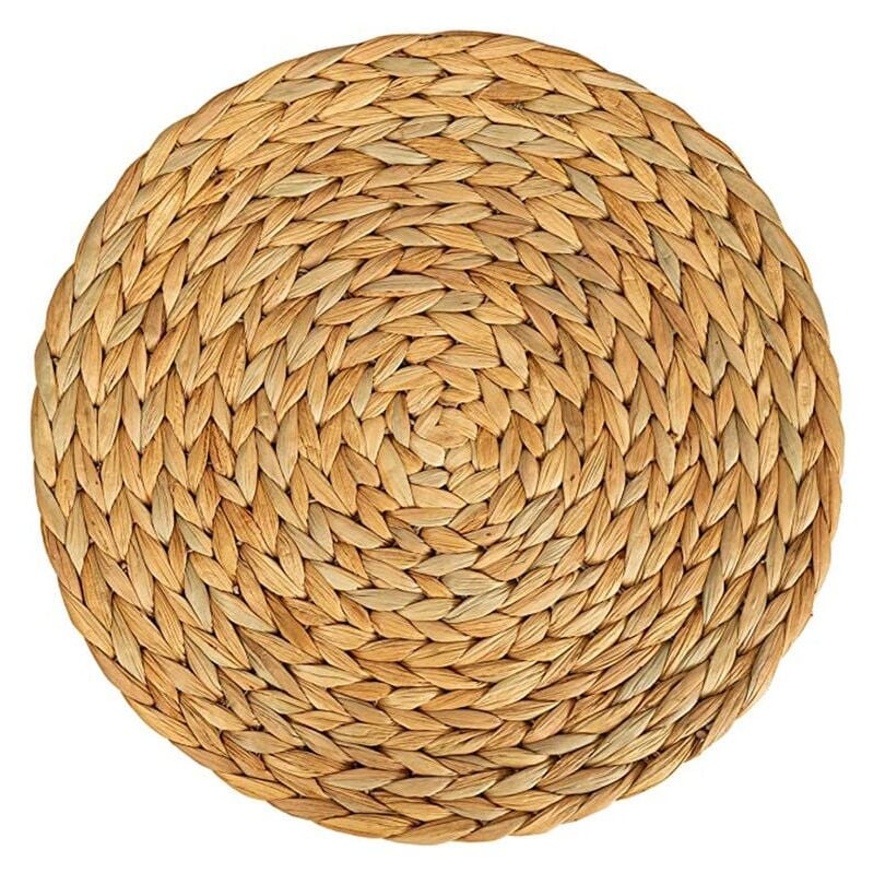 foto del prodotto tovagliette seagrass giacinto d acqua intrecciato 30 cm lavabili rotonde, naturali, set da 6