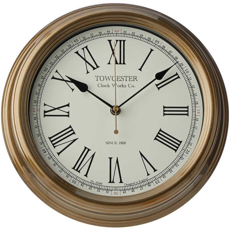 foto del prodotto towcester clock works co. acctim 26708 redbourn, orologio da parete, color oro