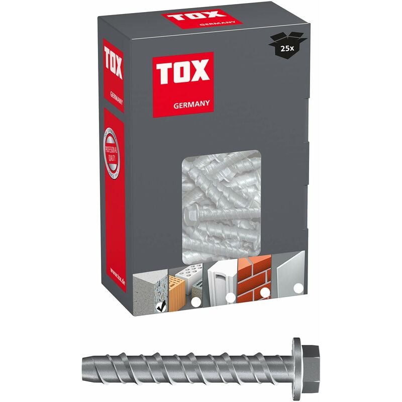 foto del prodotto tox - 041101161 vite calcestruzzo sumo pro, m12x75 mm, set di 25 pezzi