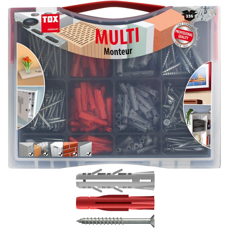 foto del prodotto tox 94901021 assortimento standard monteur multi, 336 pz, 094901021, plug set