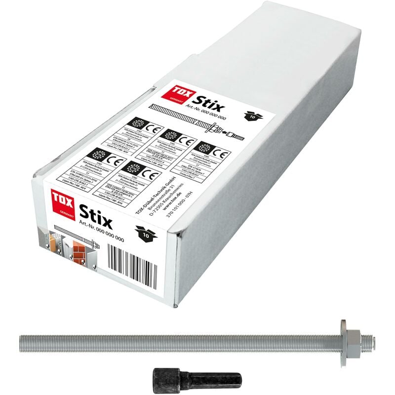 foto del prodotto tox - asta filettata stix-a4 m16x190mm, acciaio inossidabile a4