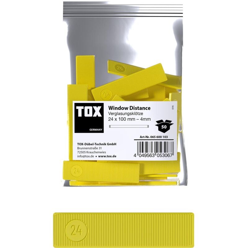 foto del prodotto tox blocchi per la costruzione di finestre 24x100 mm window distance 4 mm 50 pz. 