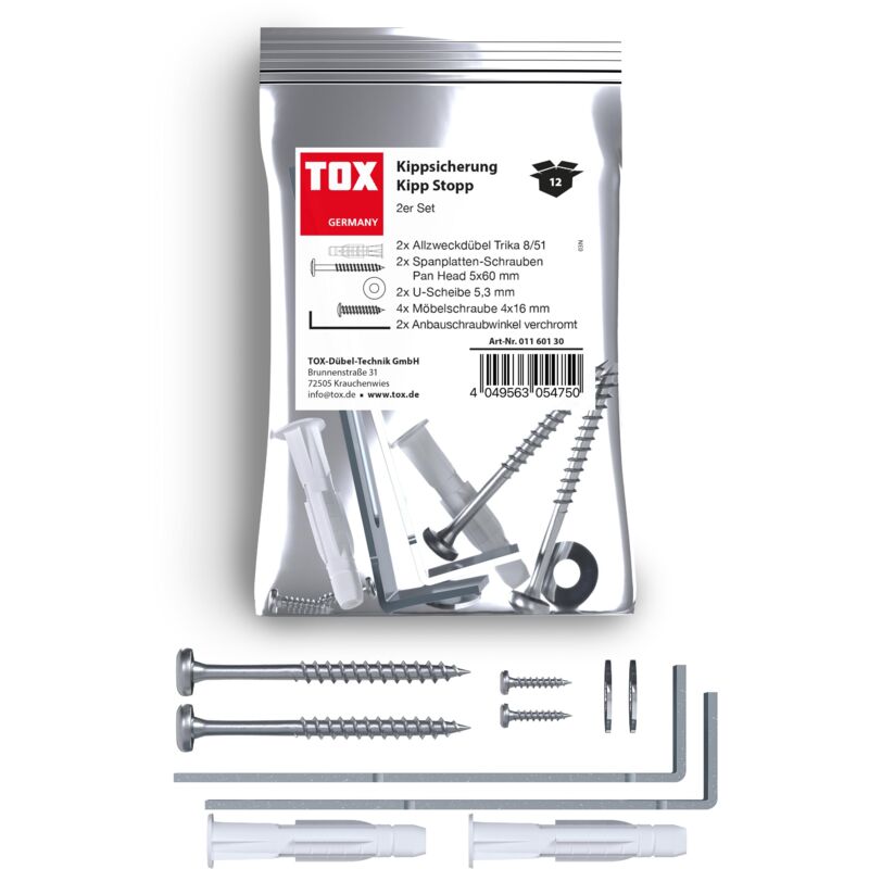 foto del prodotto tox dispositivo anti ribaltamento per mobili kipp stopp 2 pz. 