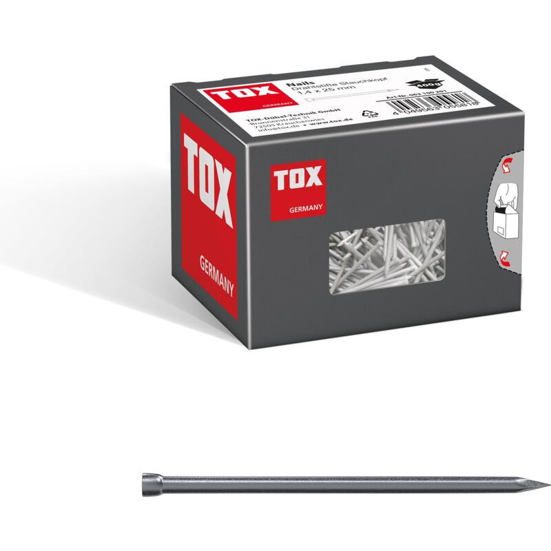 foto del prodotto tox nails 1,4x25 mm 400g a filo, nudi con testa di sollevamento din 1152 