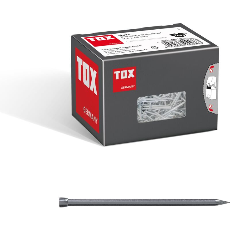 foto del prodotto tox nails 2,2x50 mm 400g a filo, nudi con testa di sollevamento din 1152 