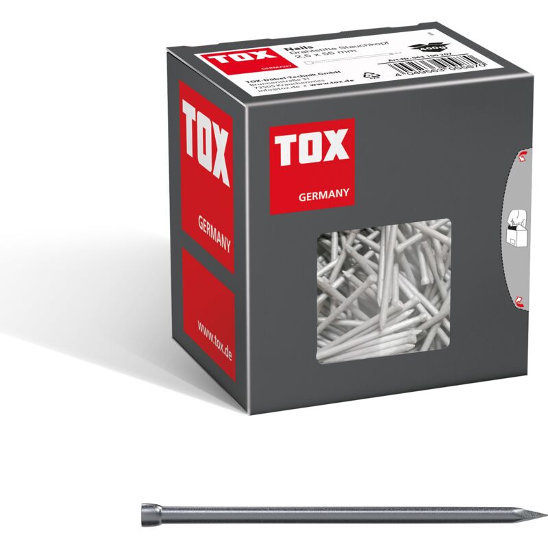 foto del prodotto tox nails 2,5x55 mm 400g a filo, nudi con testa di sollevamento din 1152 