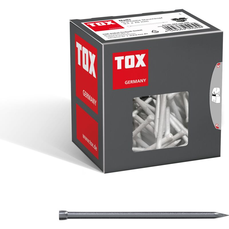 foto del prodotto tox nails 3,1x70 mm 400g a filo, nudi con testa di sollevamento din 1152 