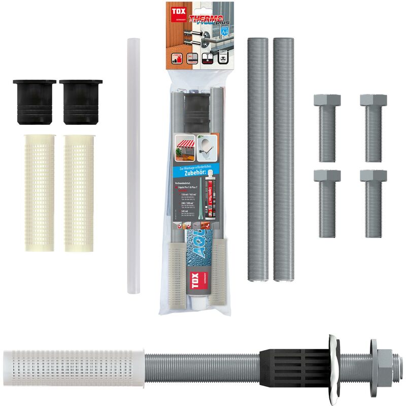foto del prodotto tox sistema di montaggio per carichi pesanti thermo proof plus m16x300 mm ig m10 m12 spessore di serraggio 220 mm