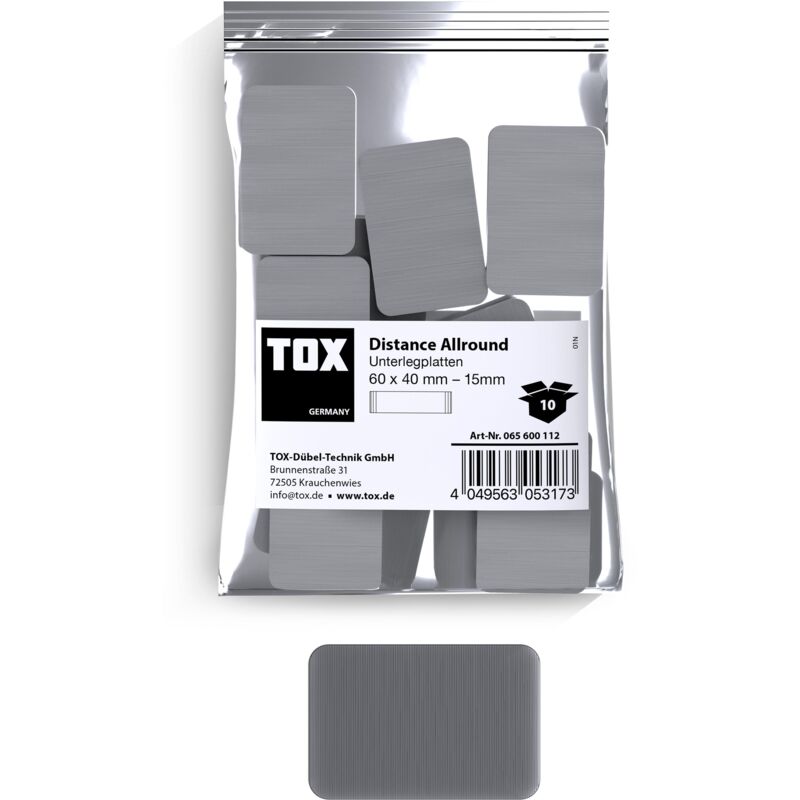 foto del prodotto tox spessori in plastica 60x40 mm distance allround 15 mm 10 pz. 