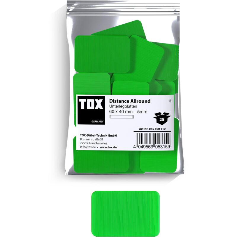 foto del prodotto tox spessori in plastica 60x40 mm distance allround 5 mm 25 pz. 